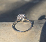 platinum c.1920's diamond halo antique engagement ring