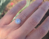 platinum c.1920's diamond halo antique engagement ring