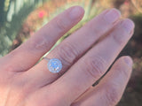 platinum c.1920's diamond halo antique engagement ring