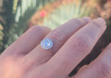 platinum c.1920's diamond halo antique engagement ring