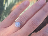 platinum c.1920's diamond halo antique engagement ring