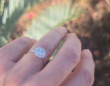 platinum c.1920's diamond halo antique engagement ring
