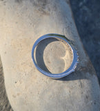 14k white gold diamond estate band -