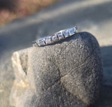 14k white gold diamond estate band -