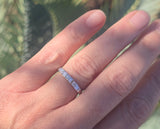 14k white gold diamond estate band -