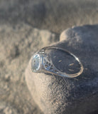 14k white gold c.1920's filigree marquise aquamarine ring