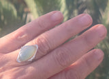 10k gold two tone Deco green moonstone antique ring