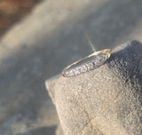 14k gold two-tone 7 diamond estate wedding stackable band