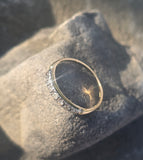 14k gold two-tone 7 diamond estate wedding stackable band