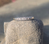 14k gold two-tone 7 diamond estate wedding stackable band