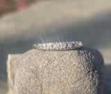 14k gold two-tone 7 diamond estate wedding stackable band