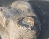 14k gold two tone diamond antique estate engagement ring