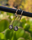 platinum and 15ct gold two-tone Art Deco diamond and sapphire target earrings dangle drops HOLD