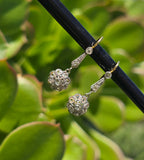 platinum & gold two-tone old cut diamond c.1920's floral earrings