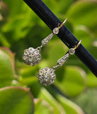 platinum & gold two-tone old cut diamond c.1920's floral earrings