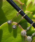 platinum and 15ct gold two-tone Art Deco diamond and sapphire target earrings dangle drops HOLD
