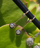 platinum and 15ct gold two-tone Art Deco diamond and sapphire target earrings dangle drops HOLD