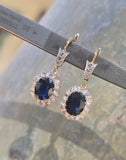 silver top and 18ct gold two-tone Art Deco diamond and sapphire earrings dangle drops HOLD