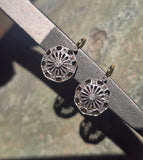 platinum & gold two-tone old cut diamond c.1920's Deco filigree earrings HOLD