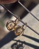 platinum & gold two-tone old cut diamond c.1920's Deco filigree earrings HOLD