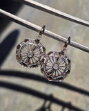 platinum & gold two-tone old cut diamond c.1920's Deco filigree earrings HOLD