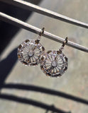 platinum & gold two-tone old cut diamond c.1920's Deco filigree earrings HOLD