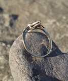 18ct gold & platinum top two tone Deco estate greenish blue sapphire and diamond antique ring