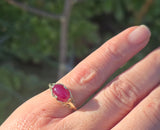 14k gold cabochon ruby filigree ring