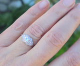 platinum filigree c.1920's Art Deco diamond estate ring Hold