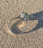 Platinum solitaire peridot antique ring