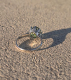 Platinum solitaire peridot antique ring