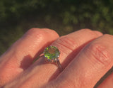 Platinum solitaire peridot antique ring