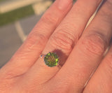 Platinum solitaire peridot antique ring