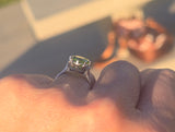 Platinum solitaire peridot antique ring