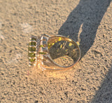14k gold solitaire peridot estate cocktail ring