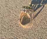 14k gold solitaire peridot estate cocktail ring