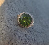 14k gold solitaire peridot estate cocktail ring