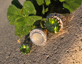 Platinum solitaire peridot antique ring