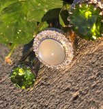 Platinum solitaire peridot antique ring