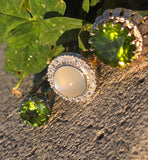 Platinum solitaire peridot antique ring