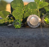 Platinum solitaire peridot antique ring