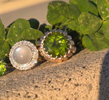 14k gold solitaire peridot estate cocktail ring