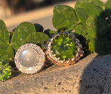 14k gold solitaire peridot estate cocktail ring