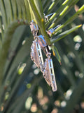 14k white gold old cut diamond c.1920's Deco filigree earrings