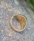 14k gold cabochon chalcedony estate ring