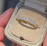14k yellow gold diamond eternity band - size 7
