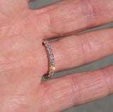 14k yellow gold diamond eternity band - size 7