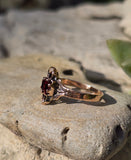 10ct gold Victorian garnet and diamond antique ring