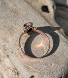 10ct gold Victorian garnet and diamond antique ring