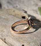 10ct gold Victorian garnet and diamond antique ring